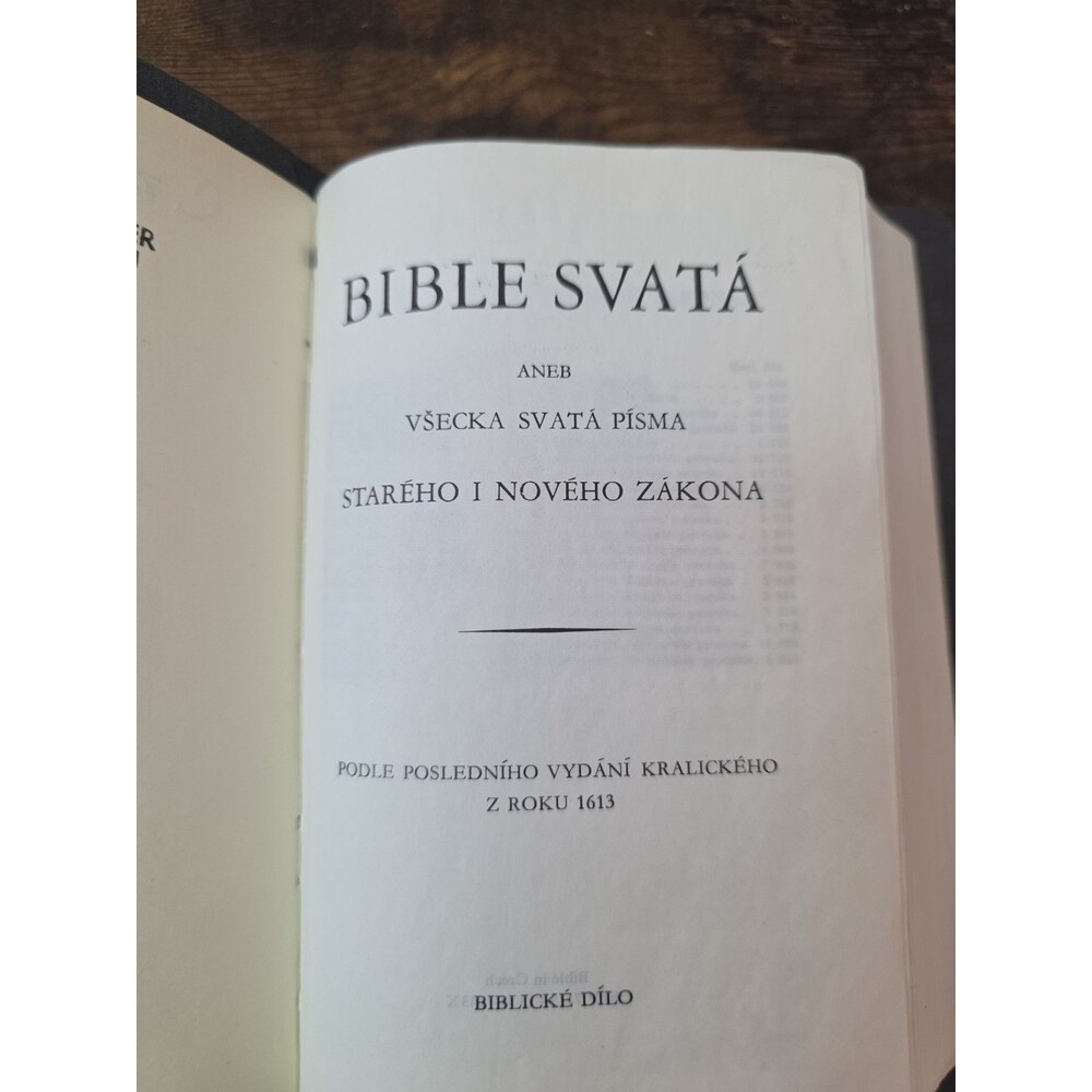 Bibli Svata, Czech Holy Bible Old and New Testament, Text in Czech